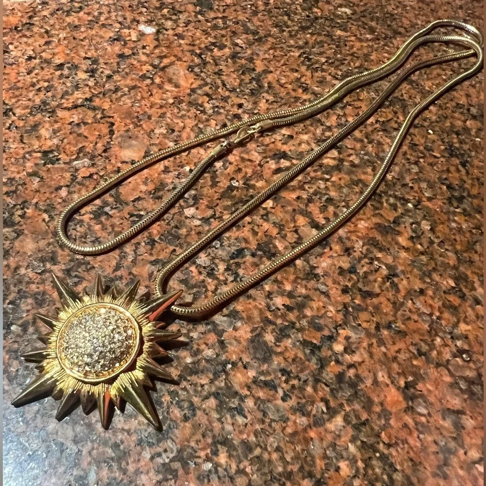 Vintage Swarovski Starburst Necklace Swan Mark 32” - Picture 4 of 5